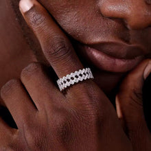 Cargar imagen en el visor de la galería, Anillo Tennis Doble Plata Ley 925-Moissanitas