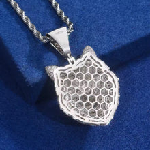 Cargar imagen en el visor de la galería, Dije Lobo Plata Ley 925-Moissanitas