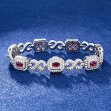Cargar imagen en el visor de la galería, Pulsera infinitos Cubana Plata Ley 925-Moissanitas