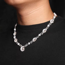 Cargar imagen en el visor de la galería, Cadena Luna Estrella Plata Ley 925-Moissanitas 45cm