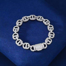 Cargar imagen en el visor de la galería, Pulsera Cubana Plata Ley 925-Moissanitas