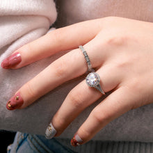 Cargar imagen en el visor de la galería, Anillo Solitario Moissanitas-Plata Ley 925 DAMA