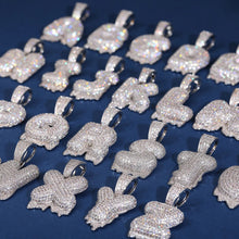 Cargar imagen en el visor de la galería, Dije Inicial Moissanitas-Plata Ley 925