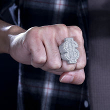 Cargar imagen en el visor de la galería, Anillo Simbolo Dinero Moissanitas-Plata Ley 925