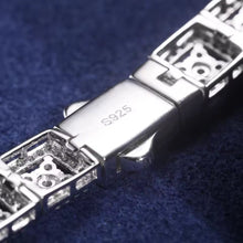 Cargar imagen en el visor de la galería, Pulsera Tennis Cuadrada Plata Ley 925-Moissanitas