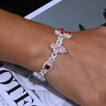 Cargar imagen en el visor de la galería, Pulsera Cubana Cruz-Ojo Plata Ley 925-Moissanitas