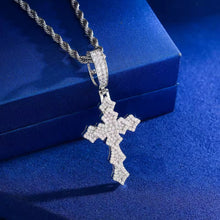 Cargar imagen en el visor de la galería, Dije Cruz Moissanitas Plata Ley 925-Moissanitas
