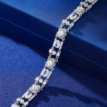 Cargar imagen en el visor de la galería, Pulsera Enlazada Flores Plata Ley 925-Moissanitas