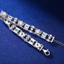 Cargar imagen en el visor de la galería, Pulsera Enlazada Flores Plata Ley 925-Moissanitas