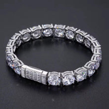 Cargar imagen en el visor de la galería, Pulsera Tennis 10mm Plata Ley 925-Moissanitas