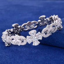 Cargar imagen en el visor de la galería, Pulsera Cubana Cruces-Infinitos Plata Ley 925-Moissanitas