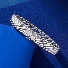 Cargar imagen en el visor de la galería, Pulsera Cubana Miami Lisa(Maciza) Plata Ley 925