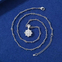 Cargar imagen en el visor de la galería, Cadena Sencilla + Dije Rosa Plata Ley 925-Moissanitas