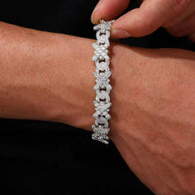 Cargar imagen en el visor de la galería, Pulsera Cubana Púas Moissanitas-Plata Ley 925