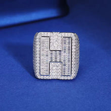 Cargar imagen en el visor de la galería, Anillo Inicial Personalizada Plata Ley 925-Moissanitas