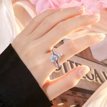 Cargar imagen en el visor de la galería, Anillos Solitarios x2 Plata Ley 925-Moissanitas