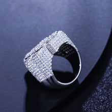 Cargar imagen en el visor de la galería, Anillo Simbolo Dinero Moissanitas-Plata Ley 925