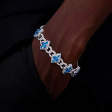 Cargar imagen en el visor de la galería, Pulsera Cubana Trébol Plata Ley 925-Moissanitas