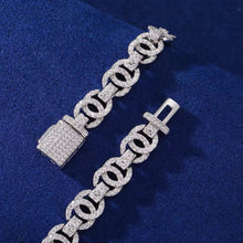 Cargar imagen en el visor de la galería, Cadena Cubana Aro Moissanitas-Plata Ley 925 10mm