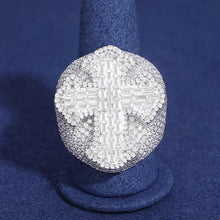 Cargar imagen en el visor de la galería, Anillo Cruz Moissanitas-Plata Ley 925