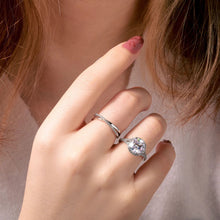 Cargar imagen en el visor de la galería, Anillo Solitario Moissanitas-Plata Ley 925 DAMA