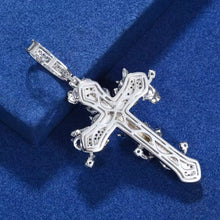 Cargar imagen en el visor de la galería, Dije Cruz Cristo Plata ley 925-Moissanitas
