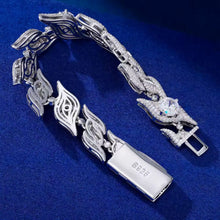 Cargar imagen en el visor de la galería, Pulsera Cubana Ojos Plata Ley 925-Moissanitas