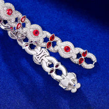 Cargar imagen en el visor de la galería, Pulsera Cubana Ojo de Horus Plata Ley 925-Moissanitas