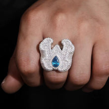 Cargar imagen en el visor de la galería, Anillos "W" Moissanitas-Plata Ley 925