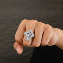 Cargar imagen en el visor de la galería, Anillo Cruz Plata Ley 925-Moissanitas