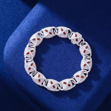 Cargar imagen en el visor de la galería, Pulsera Cubana Infinitos Plata Ley 925-Moissanitas