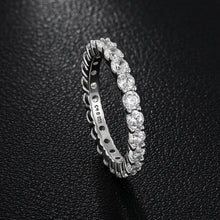 Cargar imagen en el visor de la galería, Anillo Tennis Moissanitas-Plata Ley 925