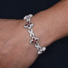 Cargar imagen en el visor de la galería, Pulsera Cubana Infinitos Plata Ley 925-Moissanitas