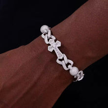 Cargar imagen en el visor de la galería, Pulsera Cubana Cruces PLata Ley 925-Moissanitas