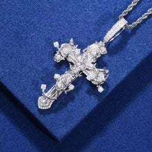 Cargar imagen en el visor de la galería, Dije Cruz Cristo Plata ley 925-Moissanitas