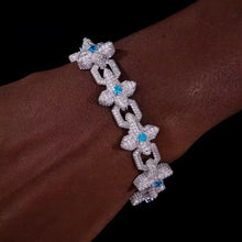 Cargar imagen en el visor de la galería, Pulsera Cubana Cruces Plata Ley 925-Moissanitas