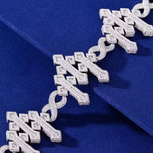 Cargar imagen en el visor de la galería, Pulsera Cubana Cruces Plata Ley 925-Moissanitas