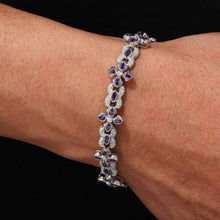 Cargar imagen en el visor de la galería, Pulsera cubana 4 puntas Moissanitas-Plata Ley 925