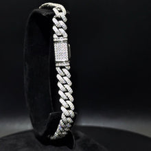 Cargar imagen en el visor de la galería, Pulsera Cubana 9mm Plata Ley 925-Moissanitas