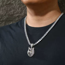 Cargar imagen en el visor de la galería, Dije Lobo Plata Ley 925-Moissanitas