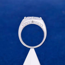 Cargar imagen en el visor de la galería, Anillo Corte Rombo Solitario Plata Ley 925-Moissanitas
