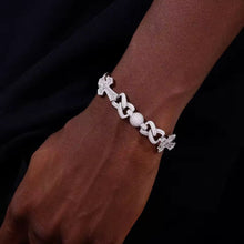 Cargar imagen en el visor de la galería, Pulsera Cubana Cruces PLata Ley 925-Moissanitas