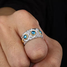 Cargar imagen en el visor de la galería, Anillo Flores Plata Ley 925-Moissanitas