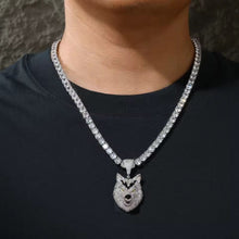 Cargar imagen en el visor de la galería, Dije Lobo Plata Ley 925-Moissanitas