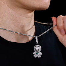 Cargar imagen en el visor de la galería, Dije Oso Plata Ley 925-Moissanitas