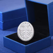 Cargar imagen en el visor de la galería, Anillo Cruz Plata Ley 925-Moissanitas