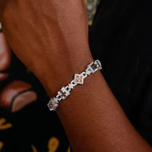 Cargar imagen en el visor de la galería, Pulsera Cubana Plata Ley 925-Moissanitas