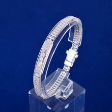 Cargar imagen en el visor de la galería, Pulsera Tennis San Judas Tadeo Plata Ley 925-Moissanitas