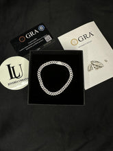 Cargar imagen en el visor de la galería, Pulsera Cubana Redonda 6mm Moissanitas-Plata Ley 925