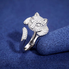 Cargar imagen en el visor de la galería, Anillo Gato Plata Ley 925-Moissanitas